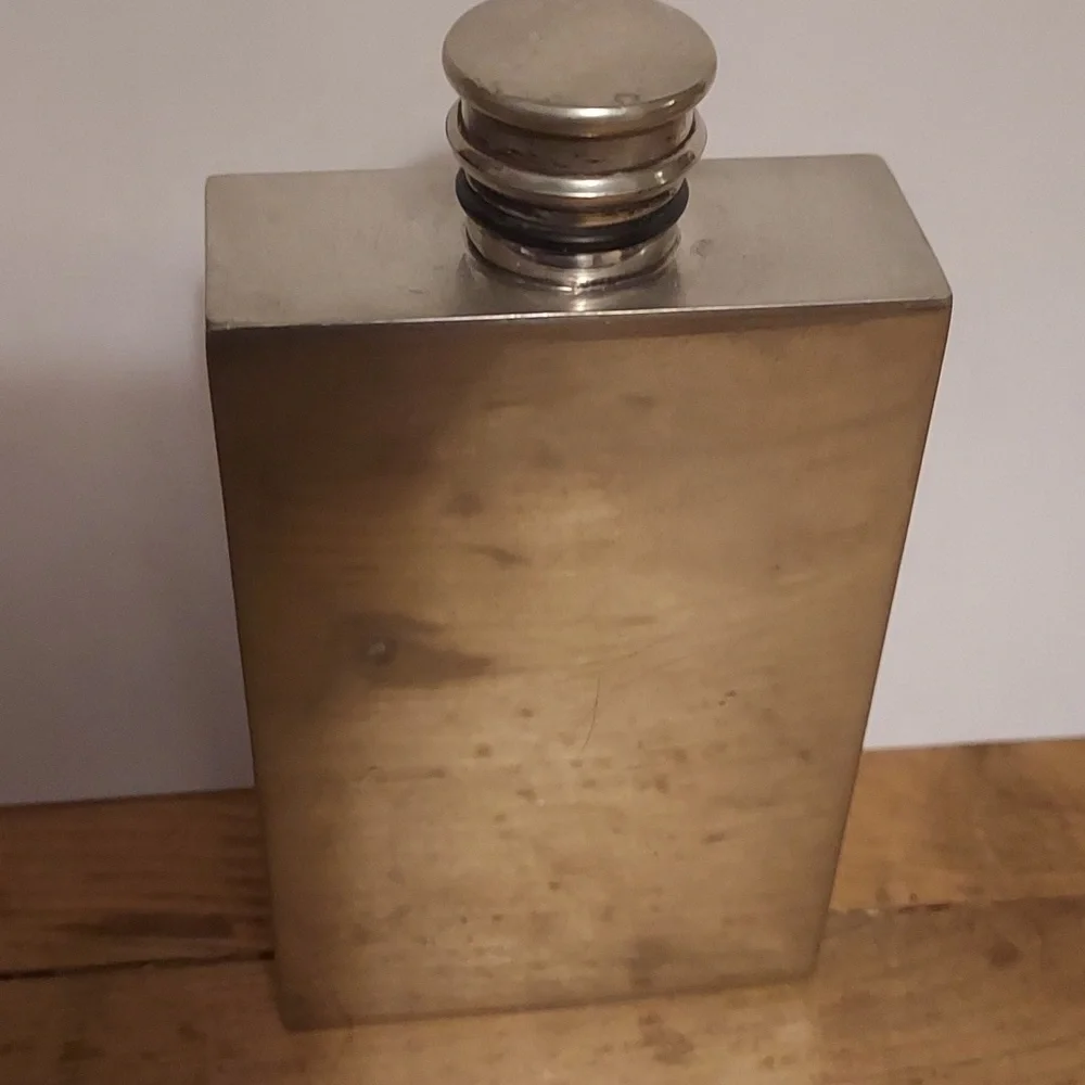 Vintage Nobleman Pewter Flask Sheffield England Barware Hipster - Picture 2 of 5